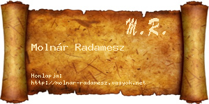 Molnár Radamesz névjegykártya